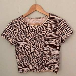 American Eagle Cutesy Zebra Crop Top